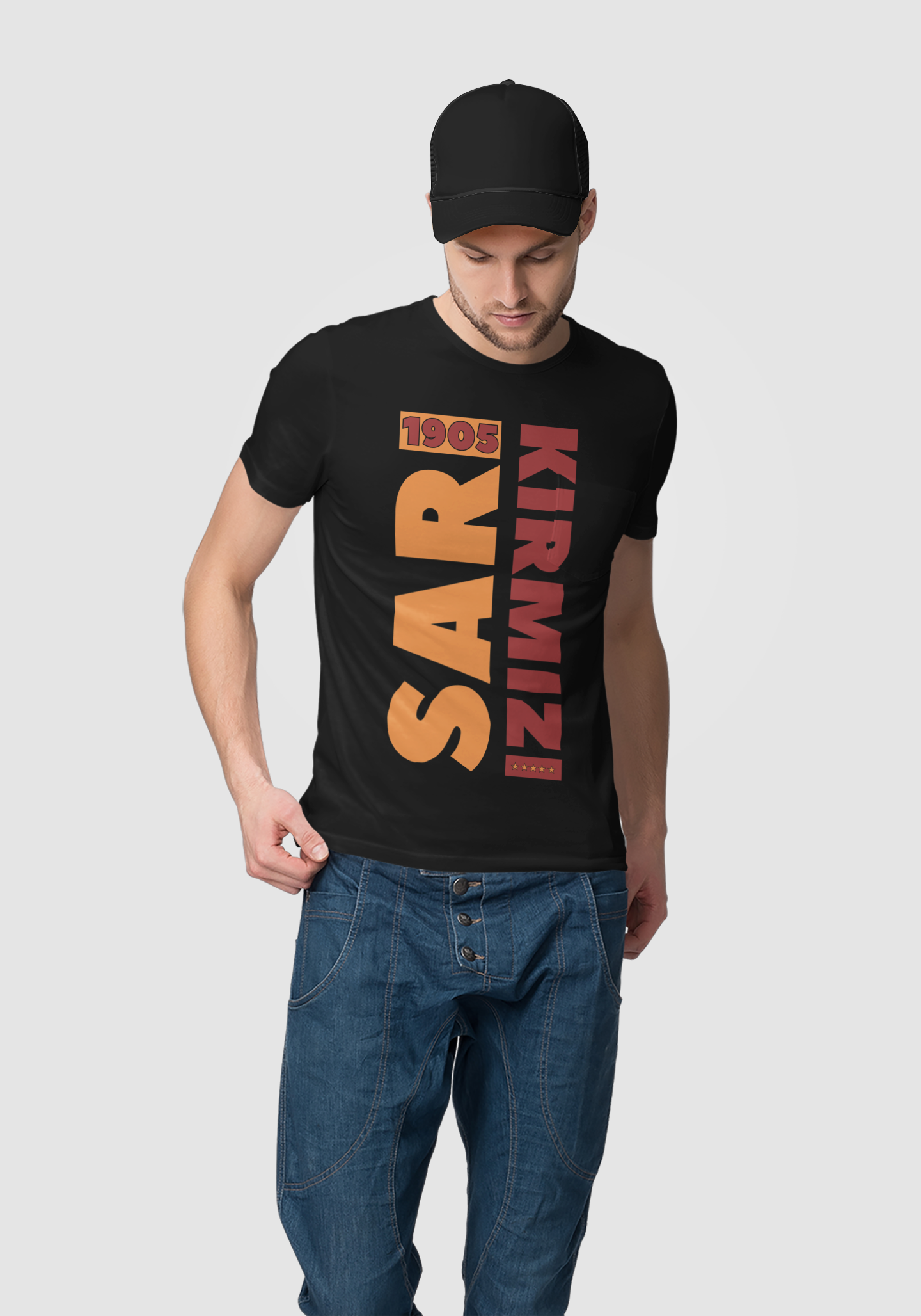 Sarı Kırmızı - HigherBlanks Premium T-Shirt